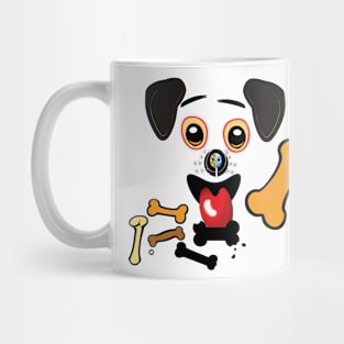 Cute Puppy Face and Dog Bones Mug